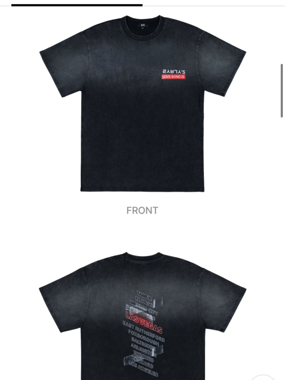 BTS Official "Love Song Is" Arirang World Tour Shirt